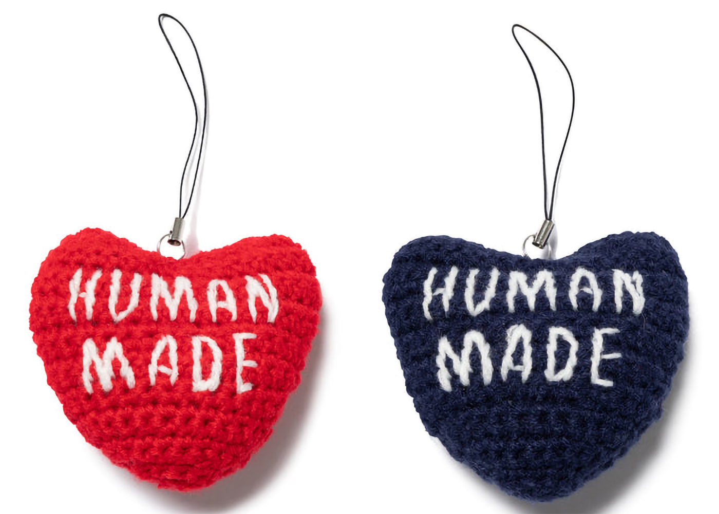 Human Made Crocheted Heart Keychain Red Navy - FW22 - CN