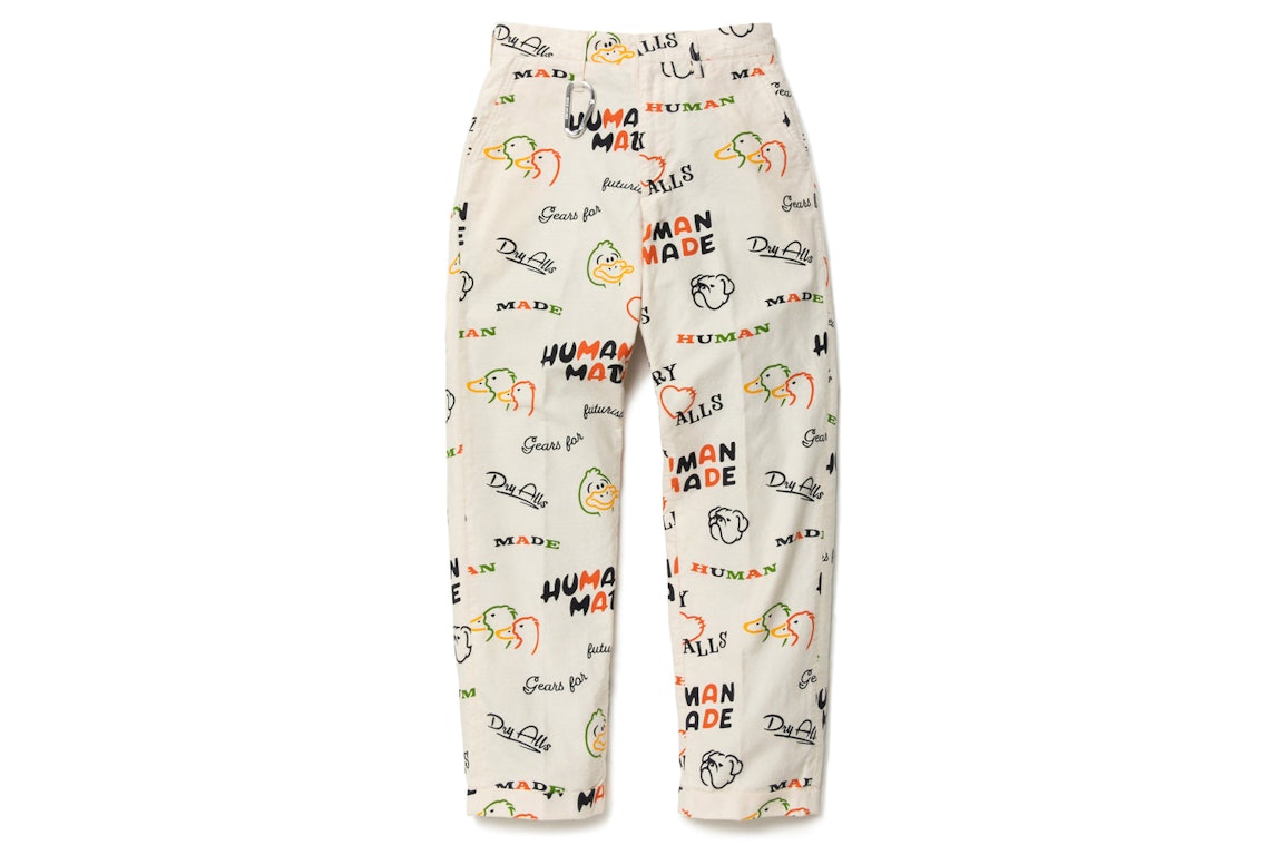 Pre-owned Human Made Dry Alls Duck Printed Chino Pants White