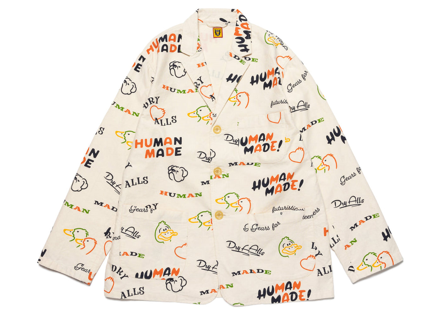 Human Made Dry Alls Duck Printed Jacket White SS23 Men's GB