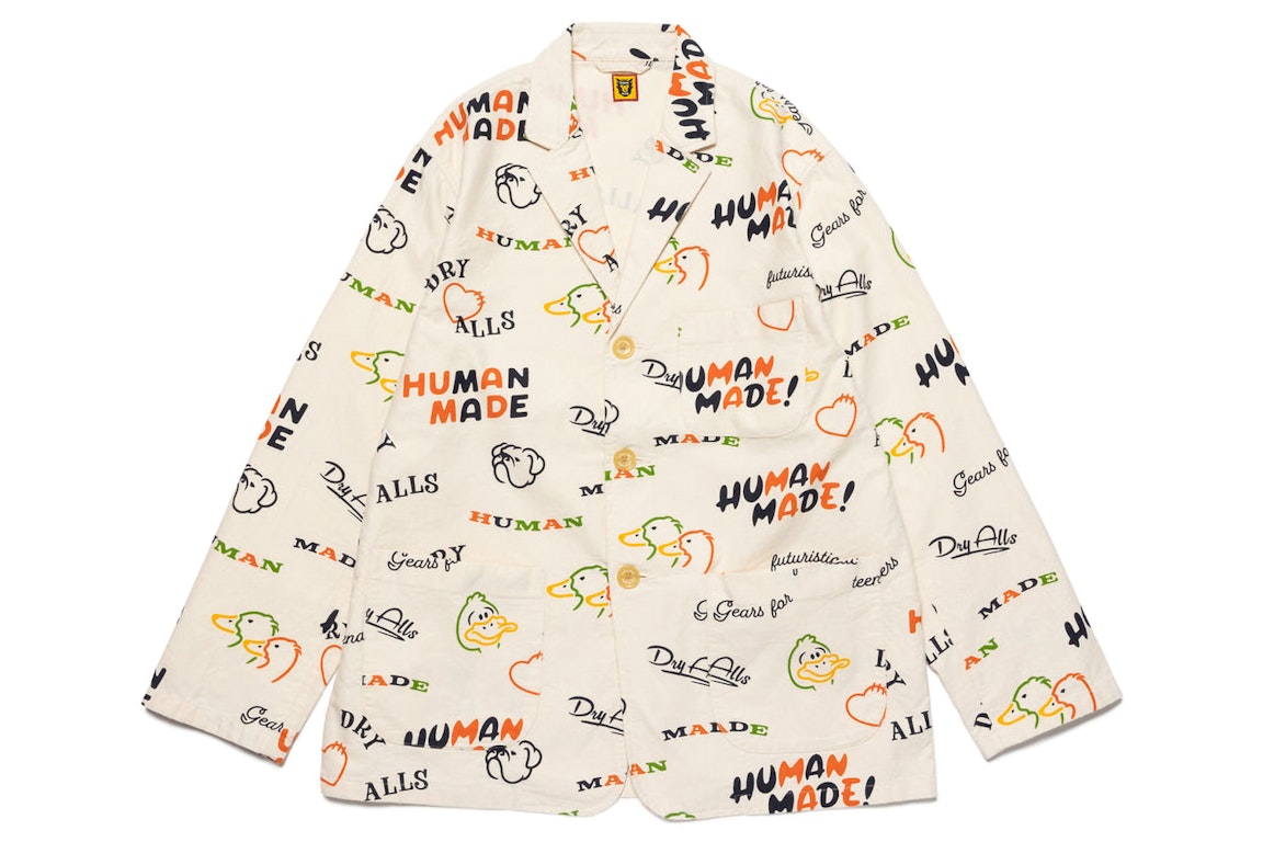 Pre-owned Human Made Dry Alls Duck Printed Jacket White