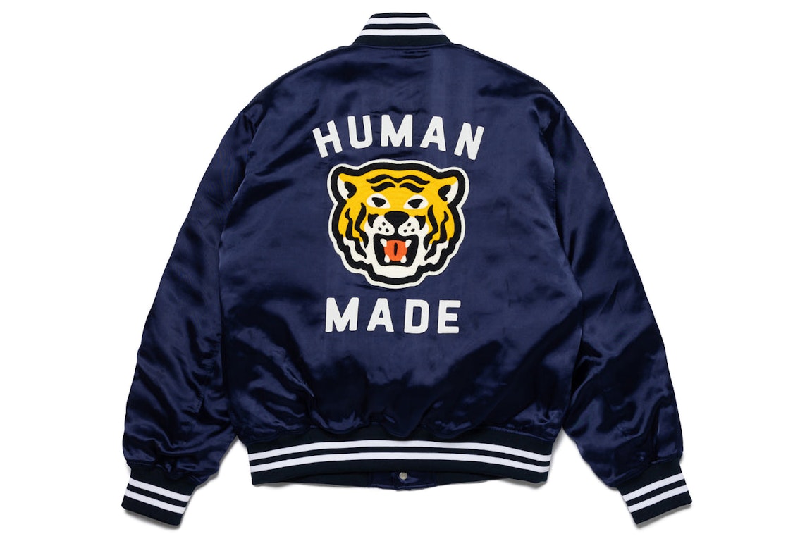 Pre-owned Human Made Dry Alls Tiger Stadium Jacket Navy