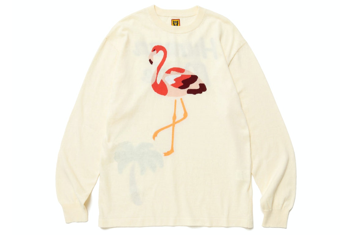 Pre-owned Human Made Flamingo Knit Sweater White