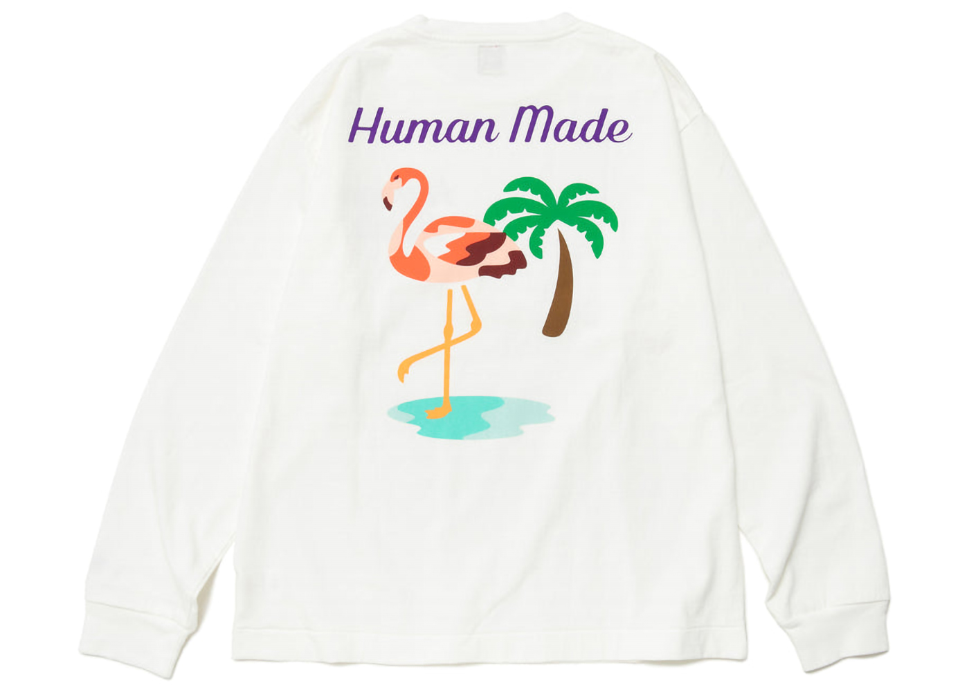 Human Made Flamingo L/S T-Shirt White Men's - SS23 - GB