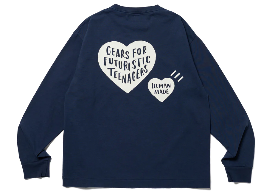 Human Made Graphic L/S #6 T-shirt Navy Men's - FW23 - US