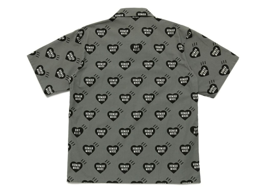 Human Made Heart Aloha Shirt Grey Men's - SS22 - US