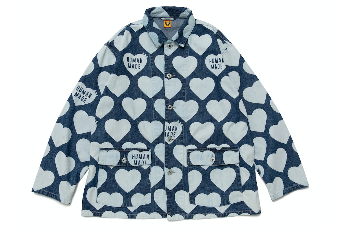 Pre-owned Human Made Heart Denim Coverall Jacket Indigo