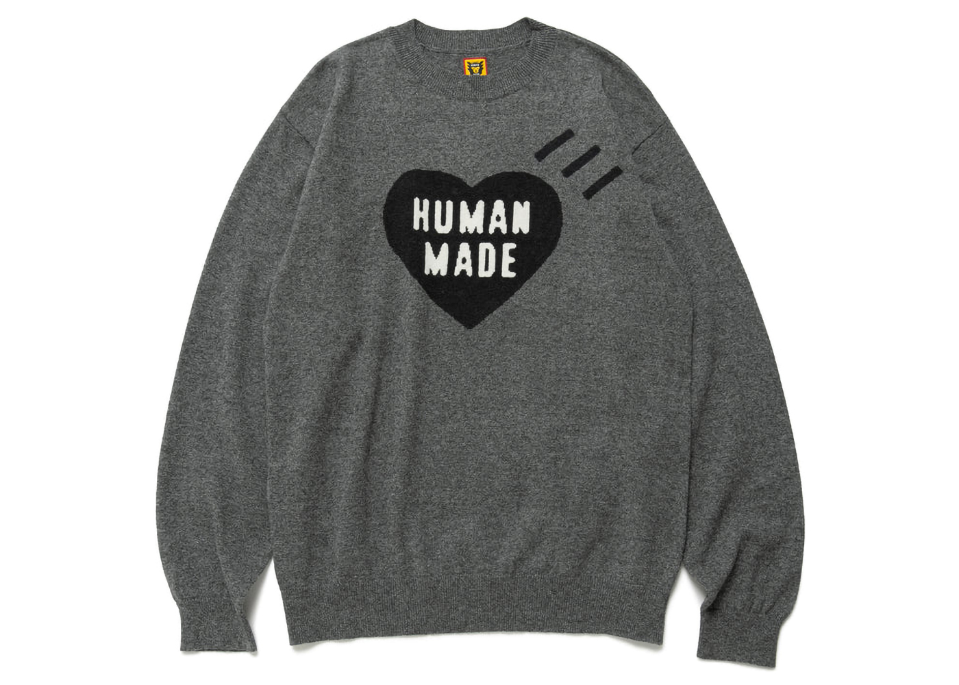 Human Made Heart L/S Knit Sweater Grey Men's - FW22 - US