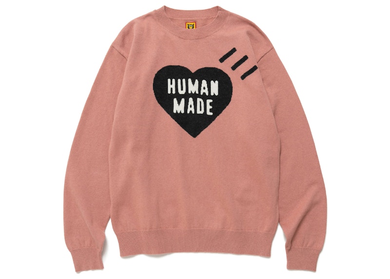 Human Made Heart L/S Knit Sweater Pink - FW22 Men's - US