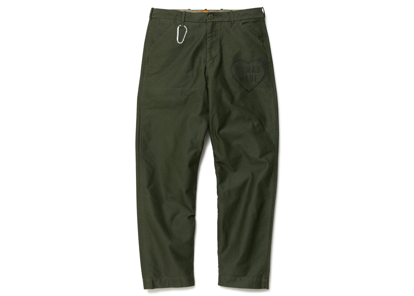 Human Made Heart Logo Chino Pants Olive Drab - FW22 - US