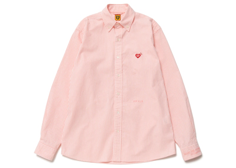 Human Made Heart Logo Stripe BD Shirt Pink Men's - FW22 - US