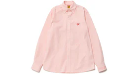 Human Made Heart Logo Stripe BD Shirt Pink