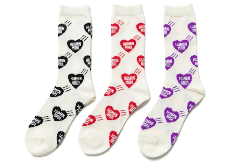 Human Made Heart Pattern Socks (Set of 3) Multi - FW22 – DE