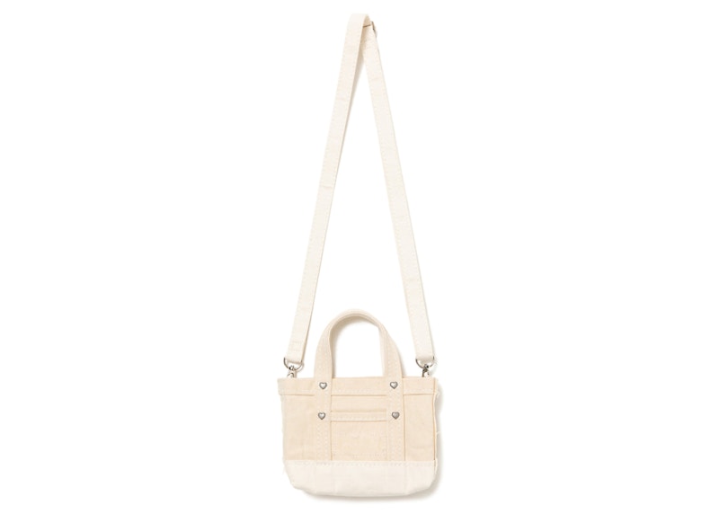 Human Made Heavy Canvas Mini Shoulder Tote Bag White - SS23 - US