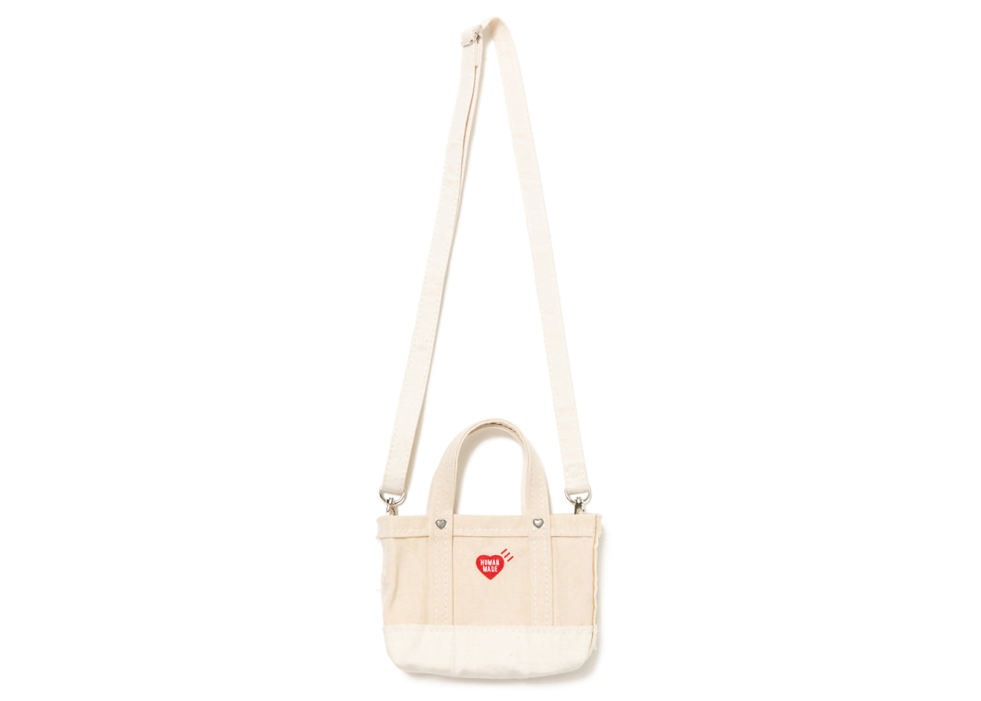 Human Made Heavy Canvas Mini Shoulder Tote Bag White - SS23 - JP