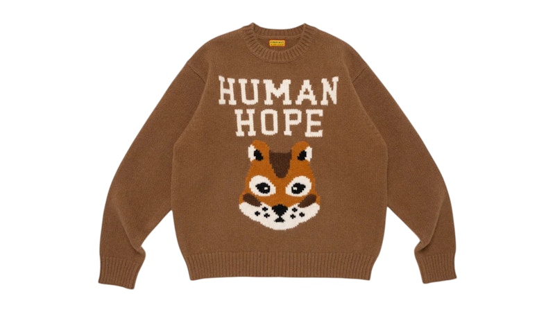 HUMAN HOPE LOW GAUGE KNIT ブラウン　ＸＬ Human Made Human Hope Low Gauge Knit Sweater Brown Men's - US