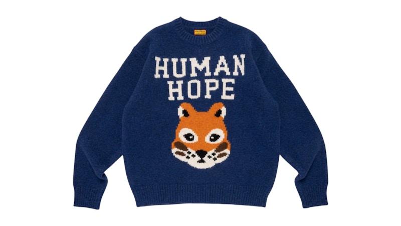 Human Made Human Hope Low Gauge Knit Sweater Navy Men's - US