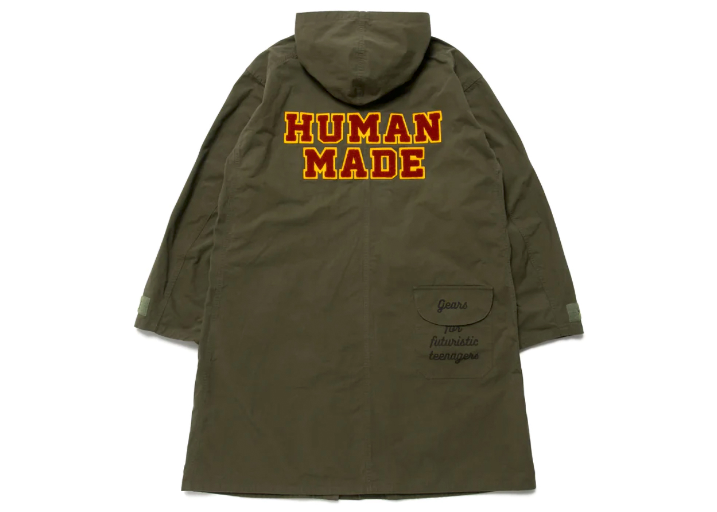 Human Made Military Hooded Coat Olive Drab Men's - FW22 - US