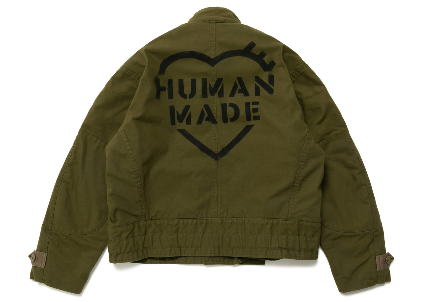 Human Made Military Motorcycle Jacket Olive Drab Men's - SS23 - US