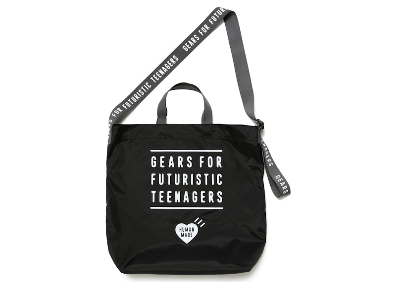 Human Made Nylon Heart 2 Way Tote Bag Black