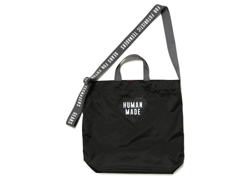 HUMAN MADE NYLON HEART 2-WAY TOTE 黒 - ショルダーバッグ