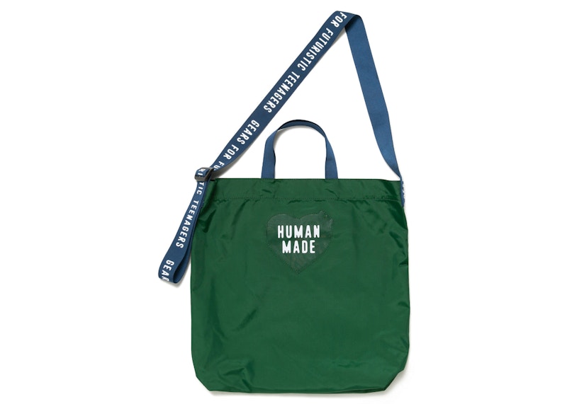 Human Made Nylon Heart 2 Way Tote Bag Green - SS23 - US