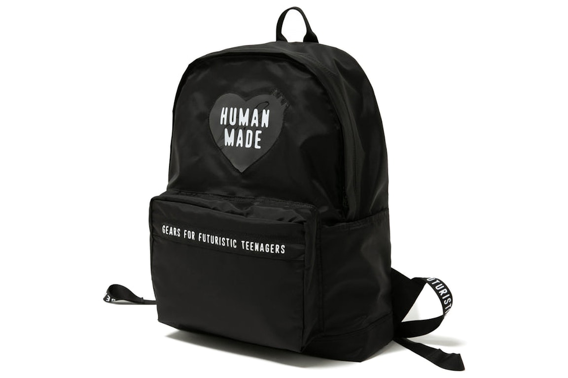 Pre-owned Human Made Nylon Heart Backpack Black