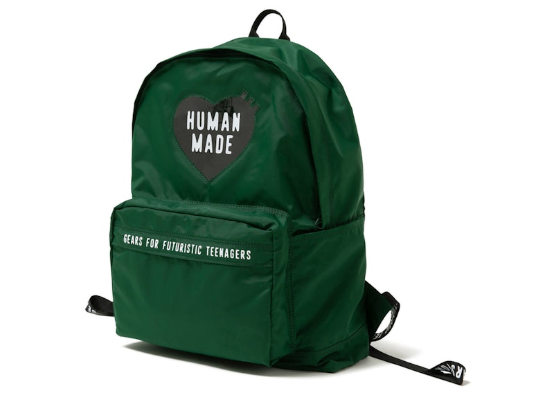 HUMAN MADE NYLON HEART BACKPACK GREEN-