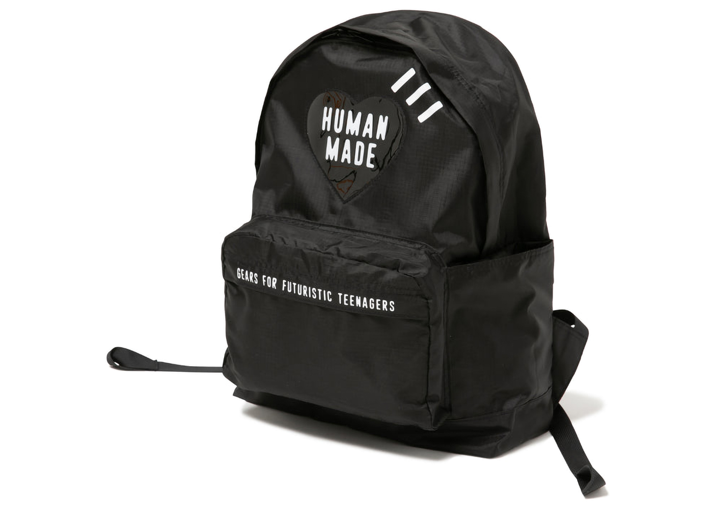 Human Made Nylon Ripstop Heart Backpack Black - FW22 - US