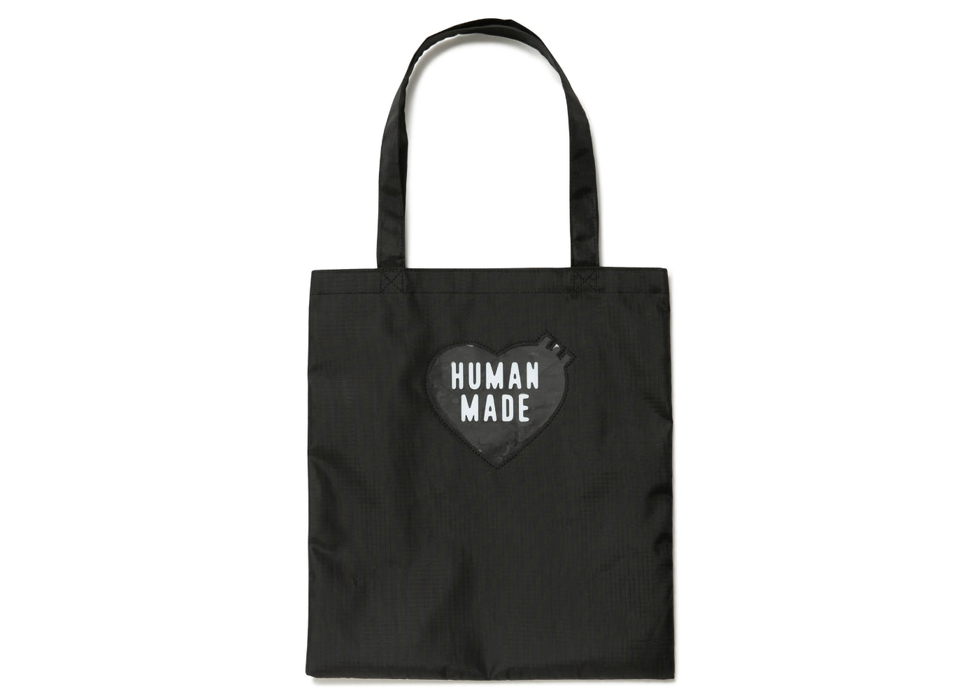 Human Made Nylon Ripstop Heart Tote Bag Black - FW22 - TW