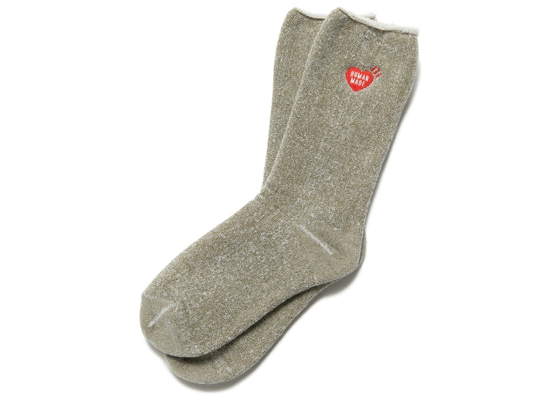 Human Made Plating Pile Socks Olive Drab - FW22 - GB