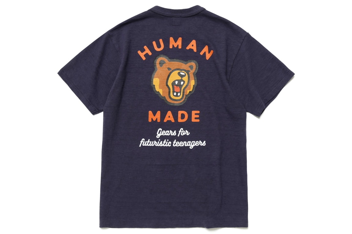 Pre-owned Human Made Pocket Bear #1 T-shirt Navy