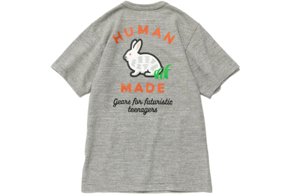 Human Made Pocket Rabbit #2 T-Shirt Grey - FW22 Men's - US