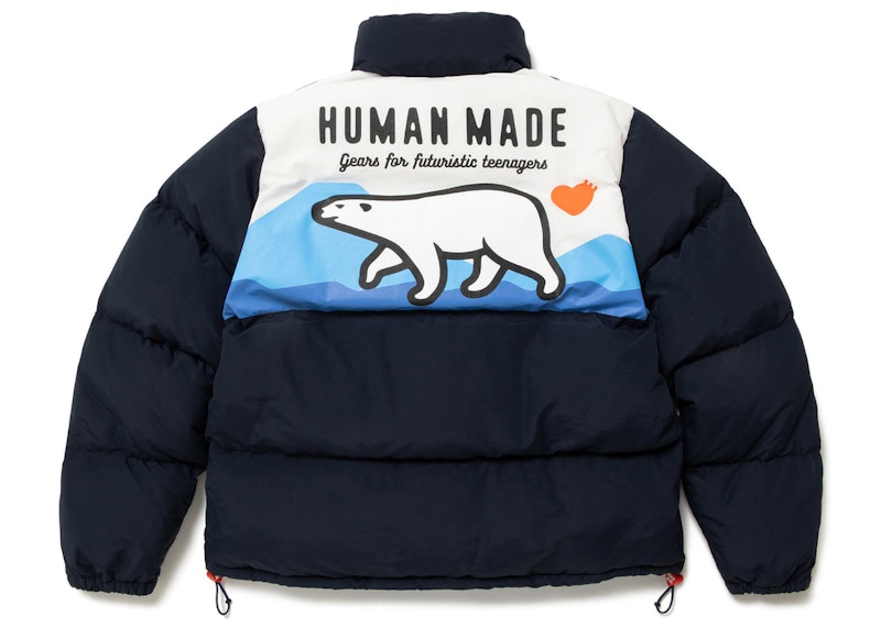 Human Made Polar Bear Down Jacket Navy Men's - FW22 - US