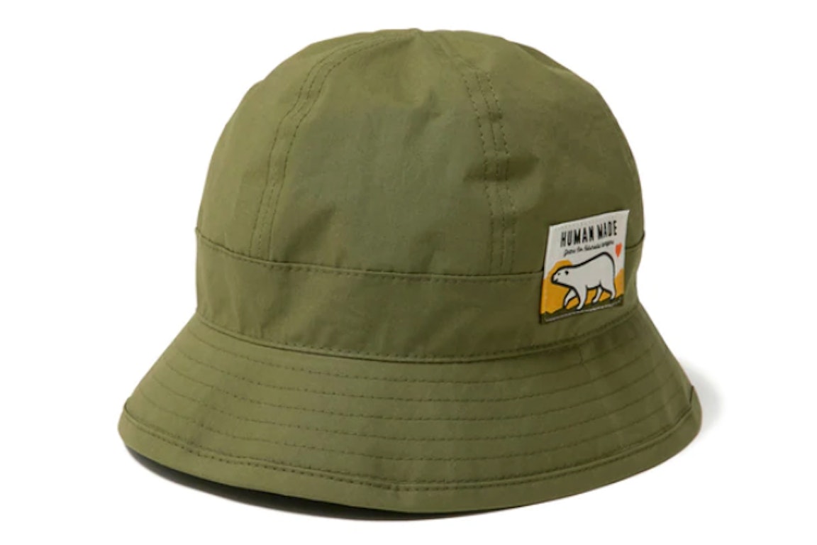 Pre-owned Human Made Polar Bear Round Bucket Hat Olive Drab