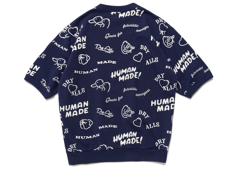 Human Made Printed S/S Sweatshirt Navy - SS23 Men's - US