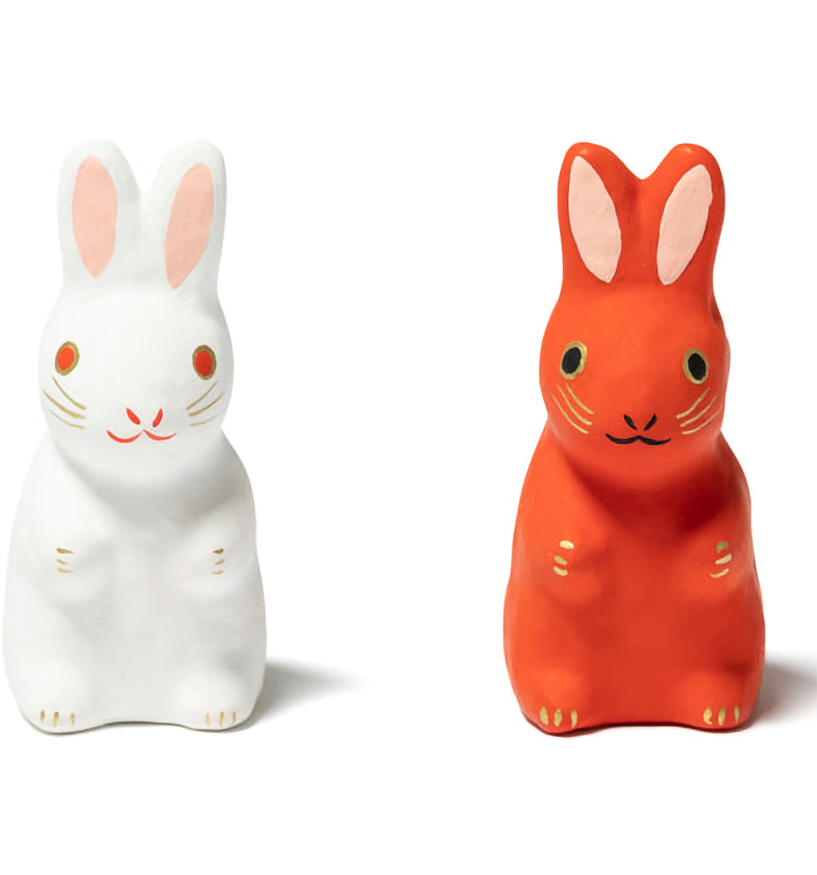 Human Made Rabbit Hariko Small Figure (Set of 2) White Red - SS23 - US
