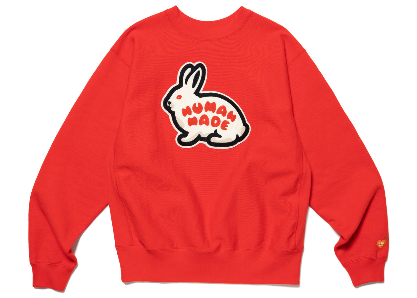 Human Made Rabbit Heavy Weight Crewneck Sweatshirt Red Men's