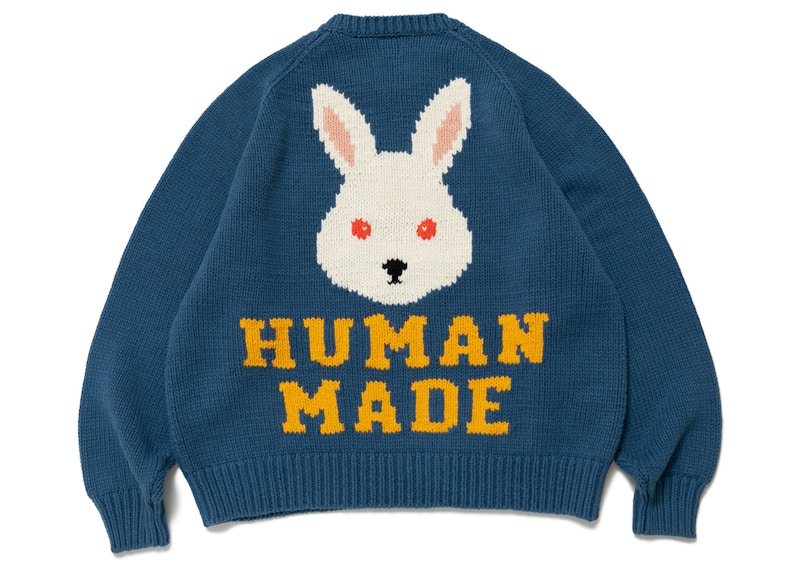 Human Made Rabbit Raglan Knit Sweater Blue