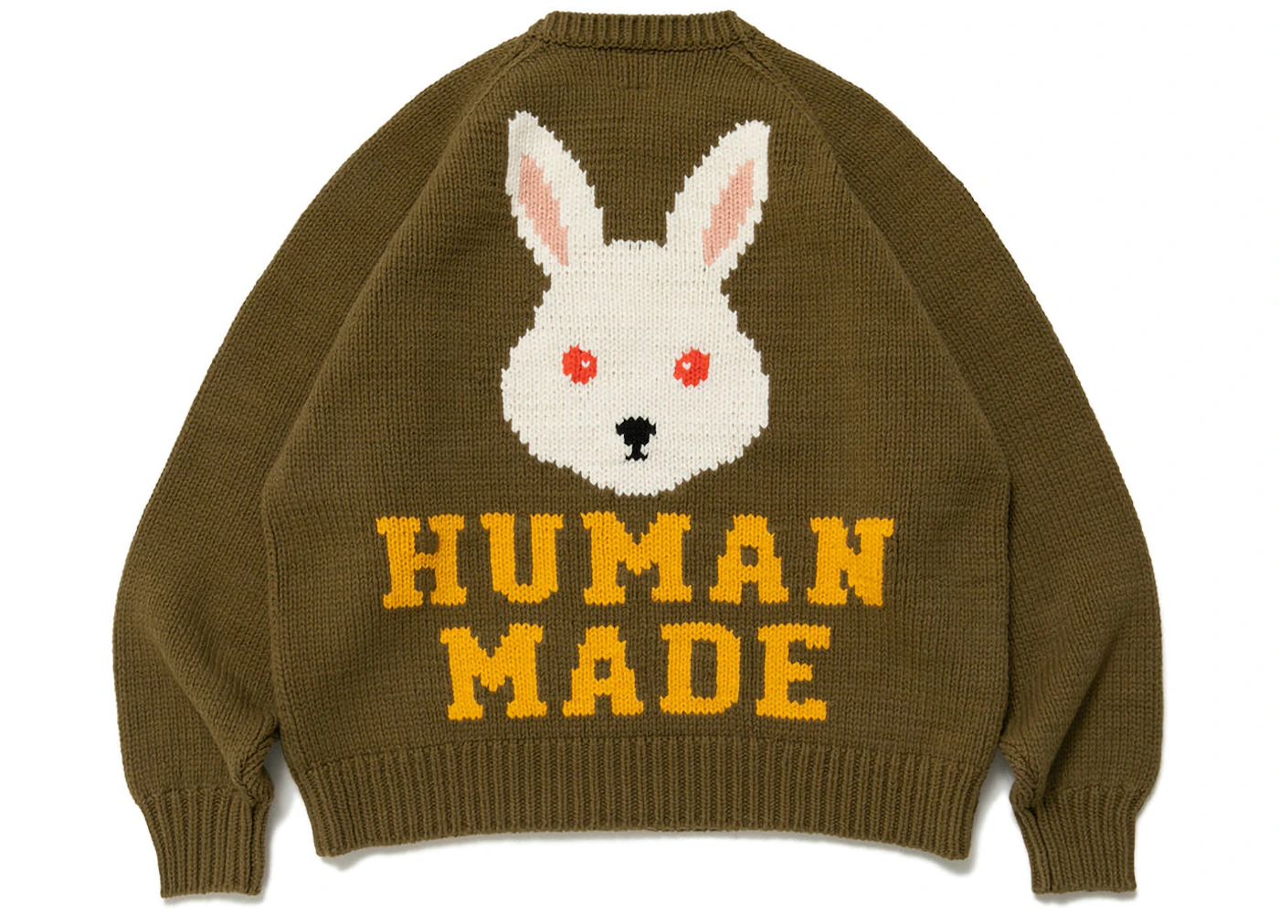 Human Made Rabbit Raglan Knit Sweater Green Men's - FW22 - US