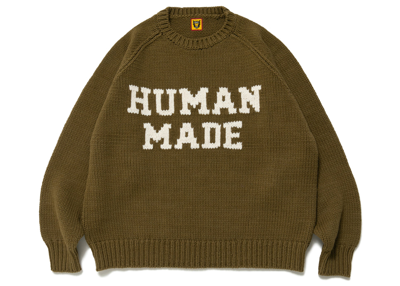 Human Made Rabbit Raglan Knit Sweater Green Men's - FW22 - US