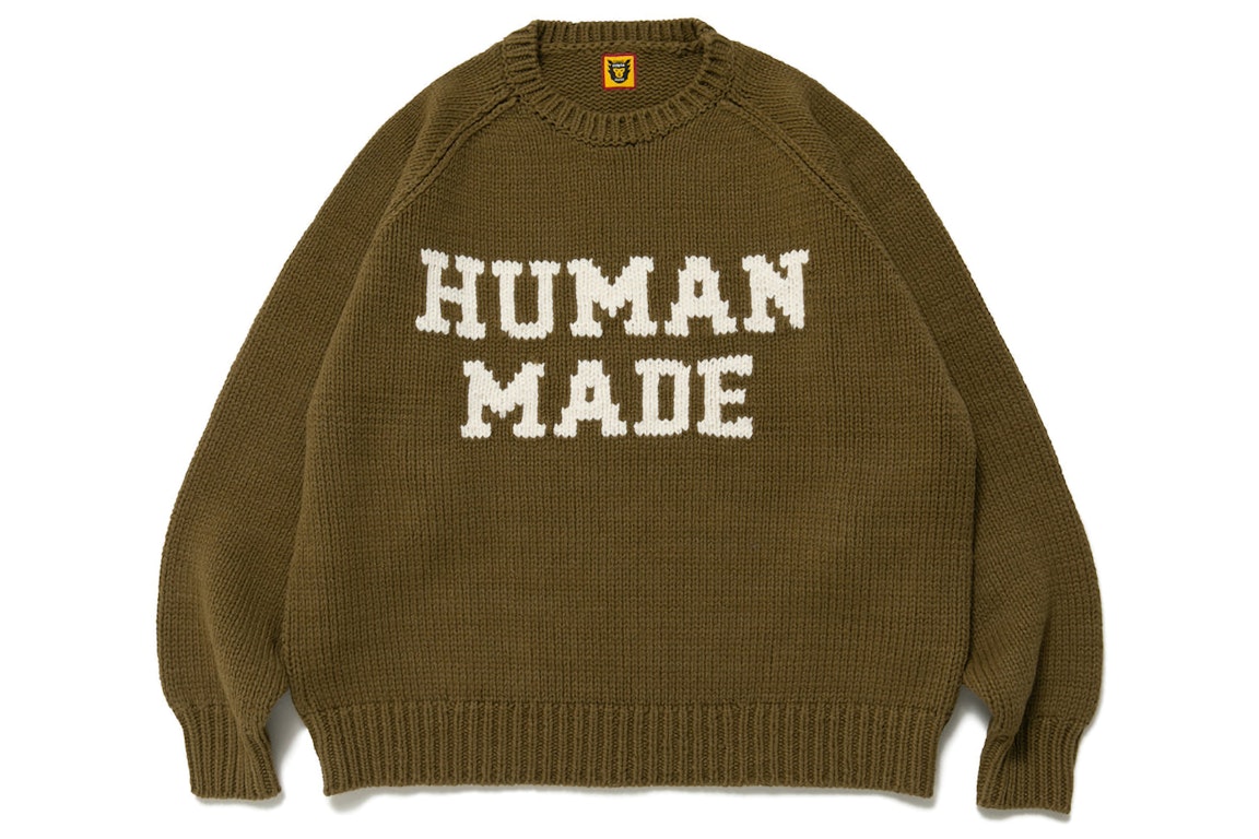 Pre-owned Human Made Rabbit Raglan Knit Sweater Green