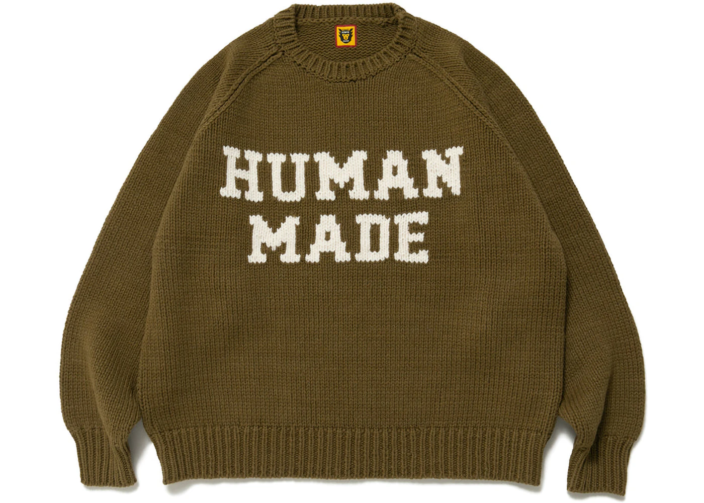 Human Made Rabbit Raglan Knit Sweater Green Men's - FW22 - US