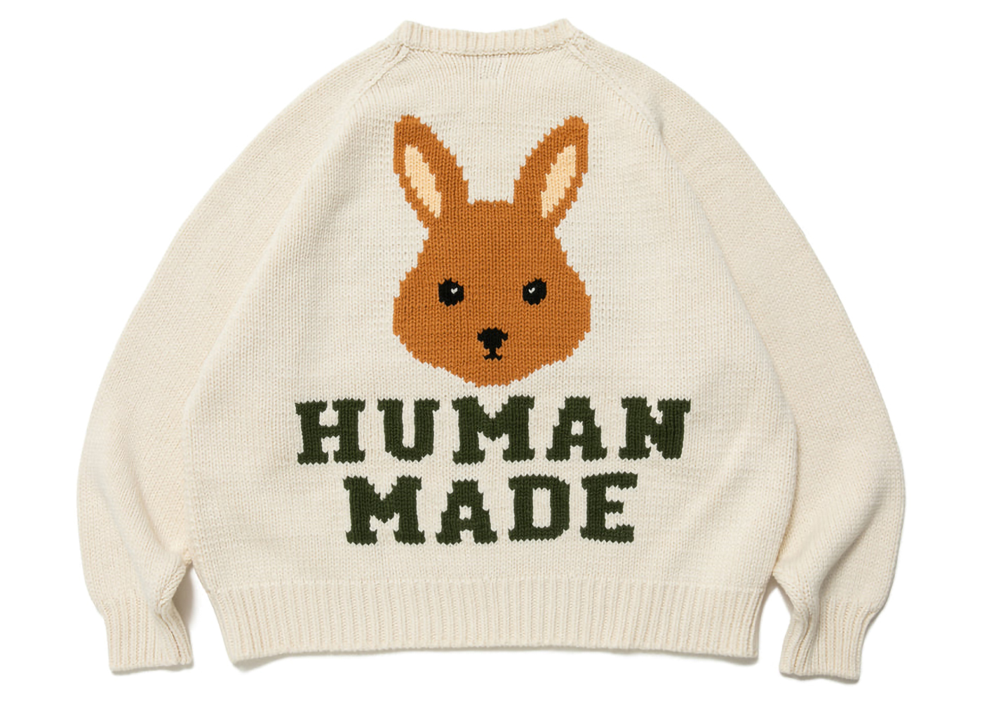 Human Made Rabbit Raglan Knit Sweater White 男士- FW22 - TW
