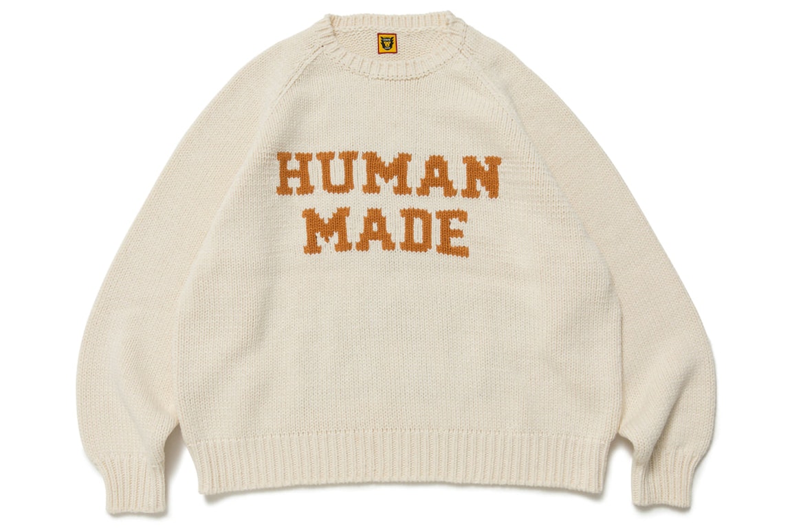 Pre-owned Human Made Rabbit Raglan Knit Sweater White