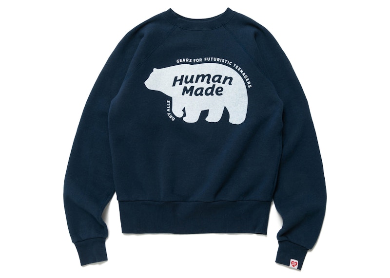 Human Made Raglan Crew Neck Sweatshirt Navy - FW22 - US