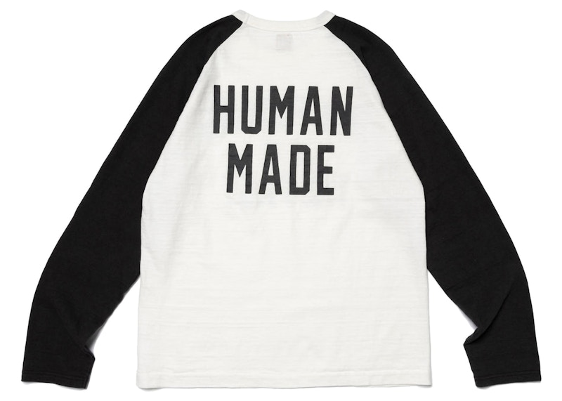 Human Made Raglan L/S T-Shirt White Black Men's - SS23 - US