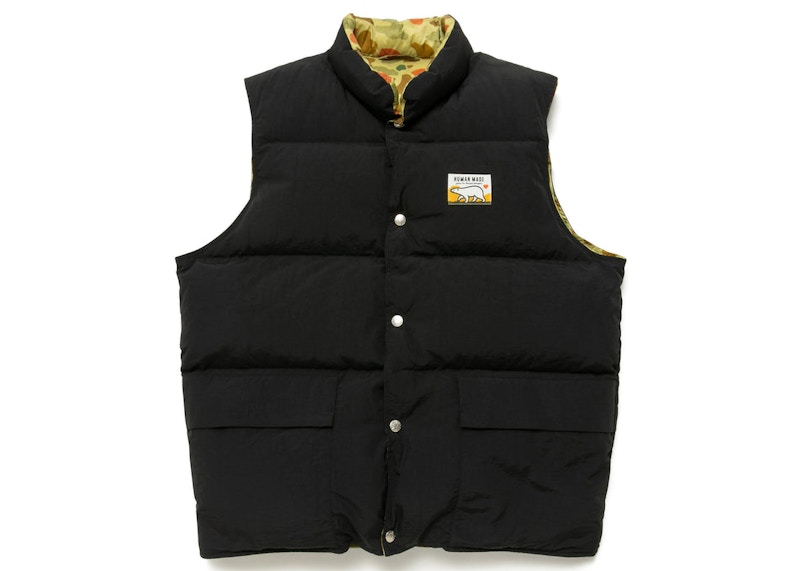 human made down vest blackダウンベスト リバーシブルニゴー - ダウン