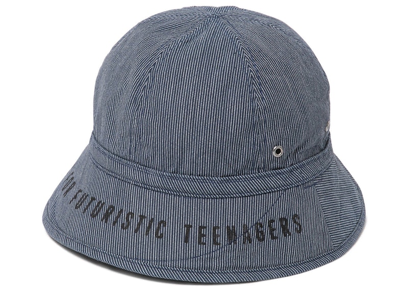 Human Made Round Striped Denim Bucket Hat Indigo Men's - FW22 - US