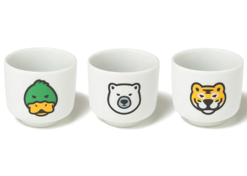 Human Made Animal Sake Cup (Set of 3) White