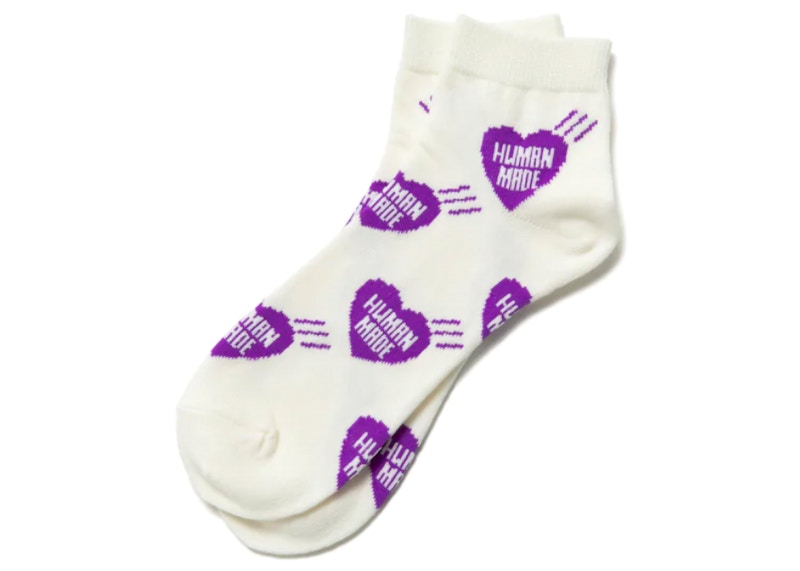 Human Made Short Heart Pattern Socks Purple